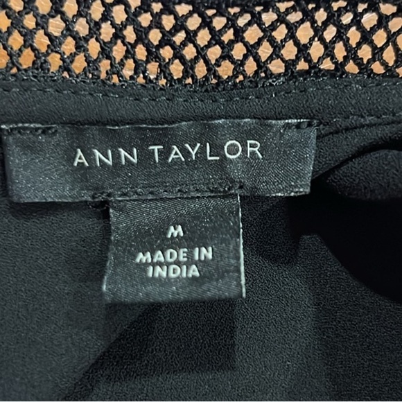 Ann Taylor long sleeve lace trim black pleated front mini dress size 8 - Picture 8 of 11